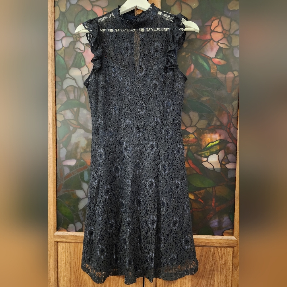 RW&CO. Black And Midnight Blue Lace Dress